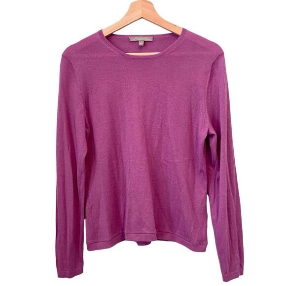 Neiman Marcus The Cashmere Collection Crewneck Long Sleeve Top in Size Medium - Picture 1 of 11